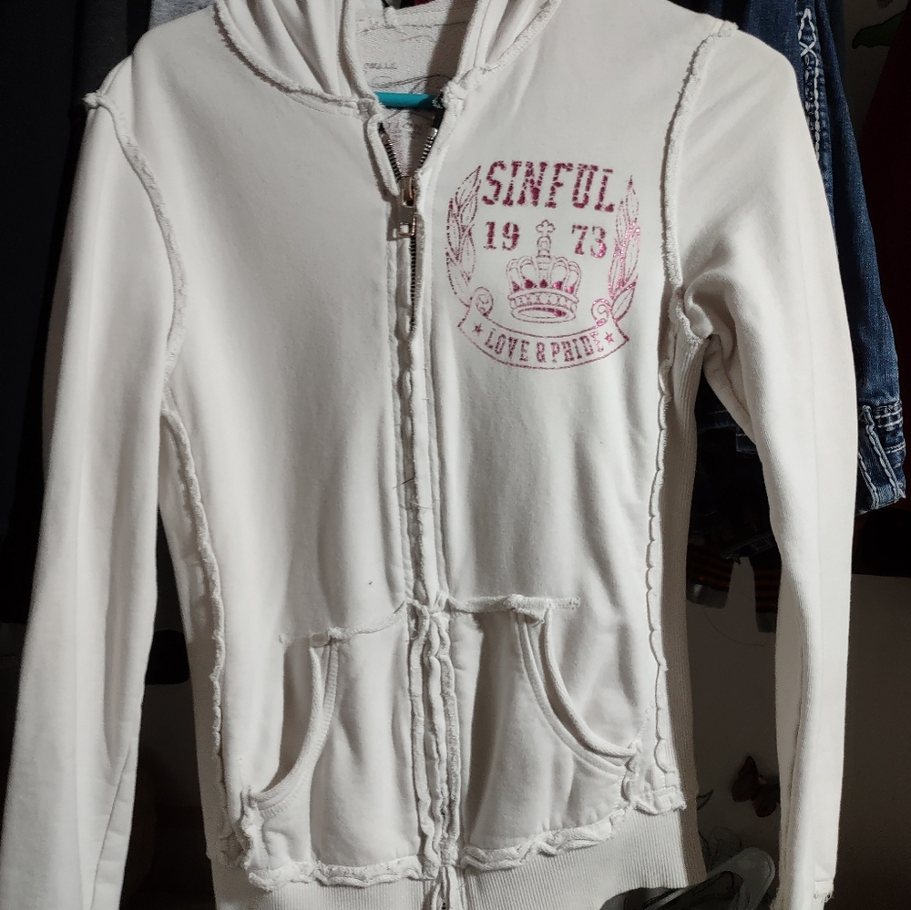 Sinful zip up hoodie size small